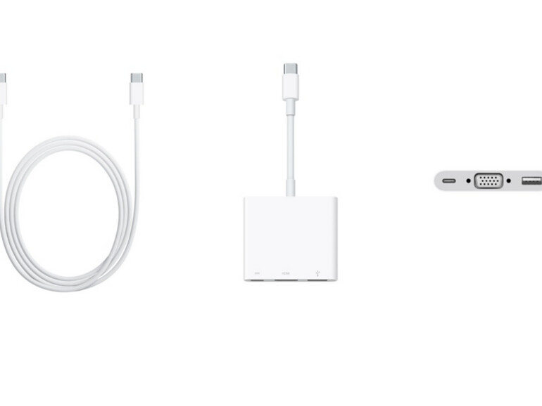Apple zufolge kann der Nutzer an den USB-C-Digital-AV-Mulitport-Adapter und den USB-C-Digital-AV-Mulitport-Adapter auch ein USB-C-Ladekabel anschließen