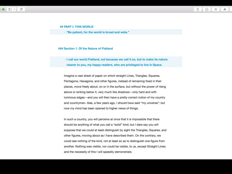 Ulysses auf dem Mac. Seit jeher einer der schönsten Texteditoren.