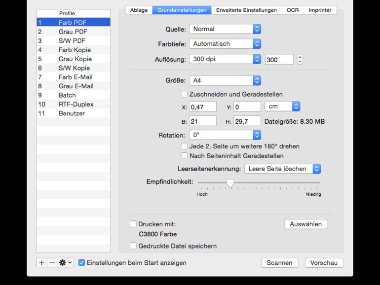 ExactScan Pro bietet viele hilfreiche Funktionen für das Einscannen von Dokumenten