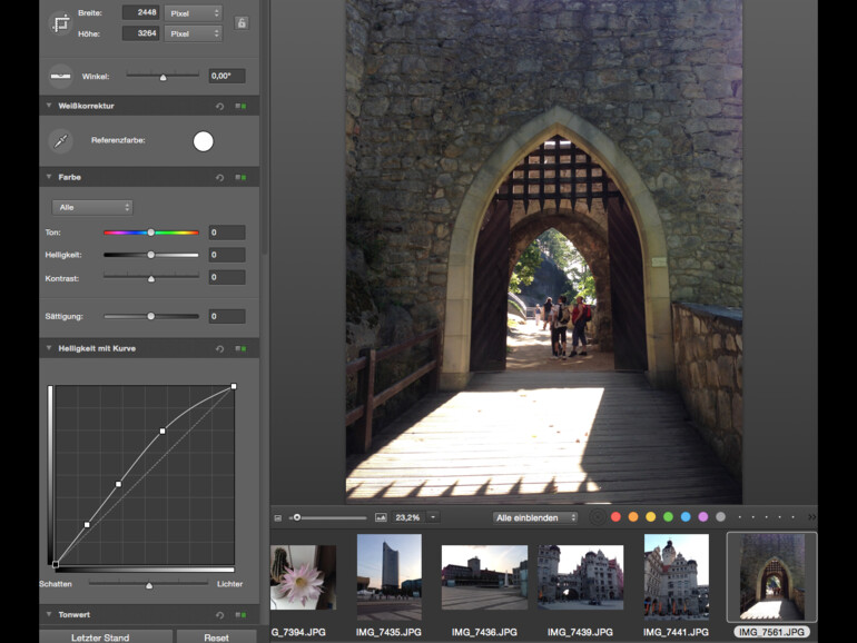 Es gibt viele Bearbeitungsmöglichkeiten in GraphicConverter 9