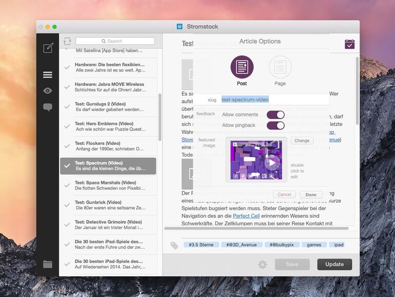 Blogo ist der aktuelle Star unter den Wordpress-Werkzeugen. Vor allem, da sich hier Bilder sehr elegant handhaben lassen.