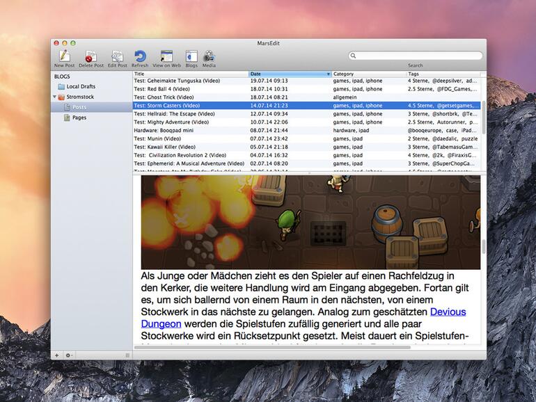 MarsEdit ist einer der Veteranen unter den Wordpress-Clients für den Mac und in allen Belangen eine sichere Bank.