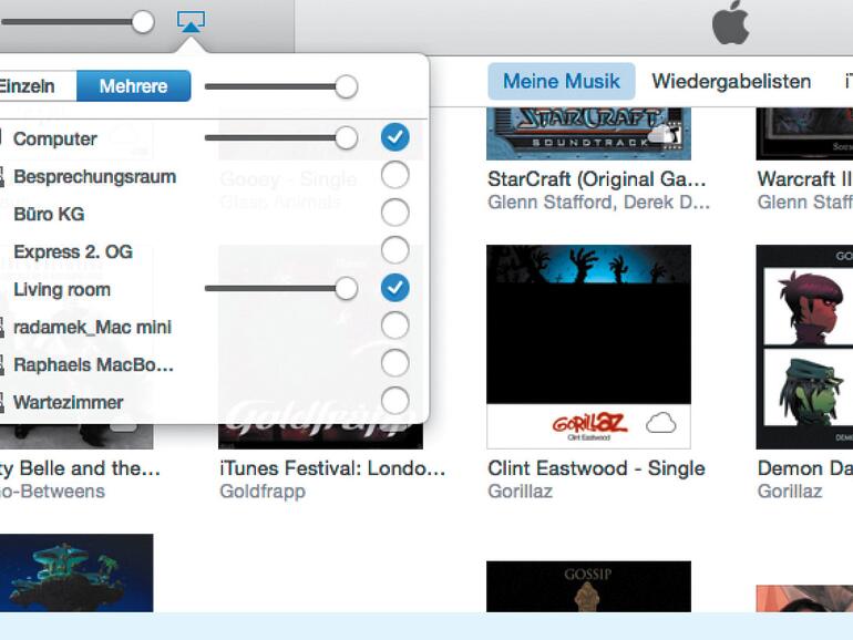 Externe Geräte verbinden, wie etwa Lautsprecher oder Apple TV