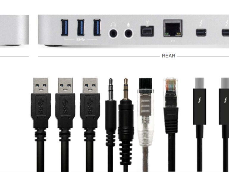 Das OWC Thunderbolt 2 Dock bietet viele Anschlussmöglichkeiten.
