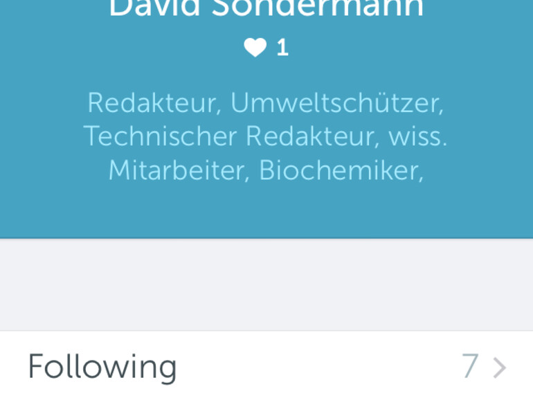 Das User-Profil kann von twitter übernommen werden