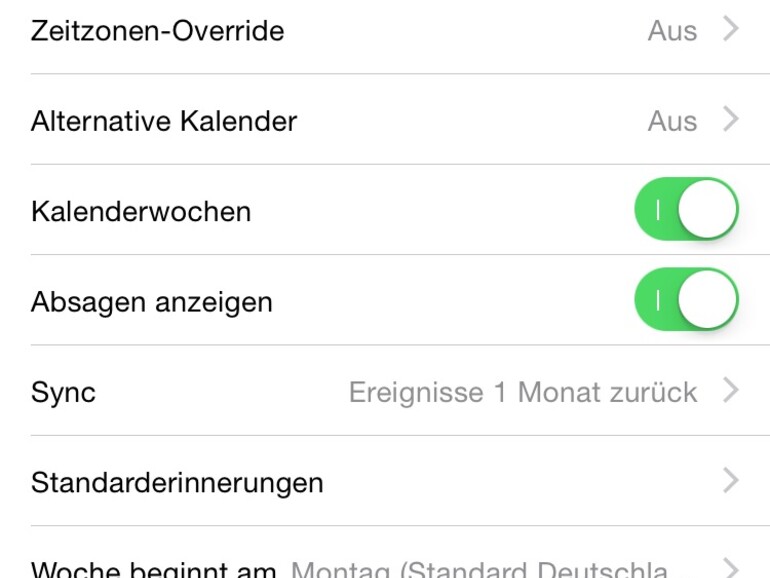 Kalenderwochen einblenden