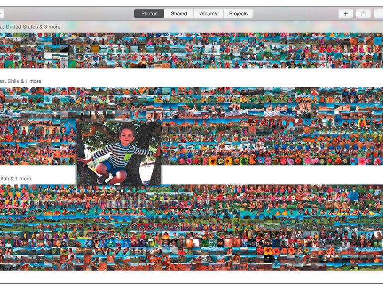 Wie bei iPhone und iPad kann man durch seine Bildersammlung scrollen.