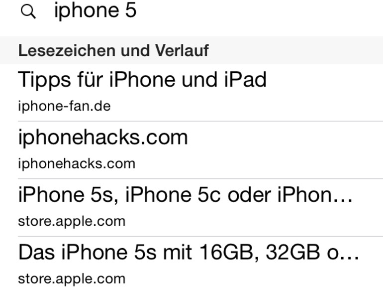 safari iphone seite durchsuchen