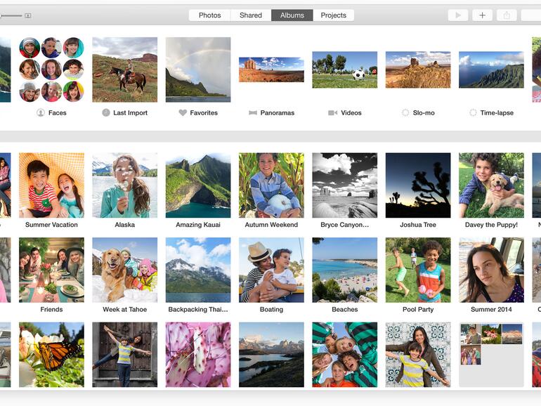 Alben verhalten sich im Prinzip wie es bislang von iPhoto bekannt war. Sie sehen nur etwas moderner und lockerer aus.