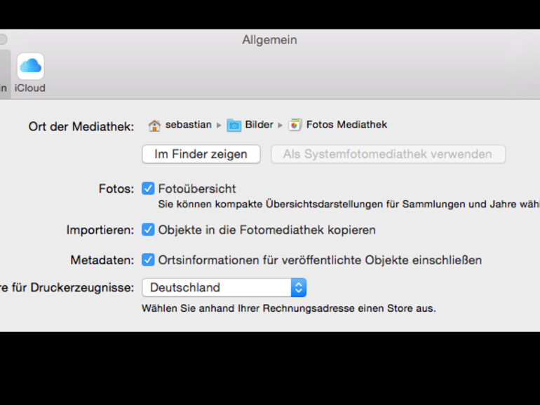 Fotos müssen nicht zwingend nach „Fotos&quot; importiert werden. Wer den Haken bei „Importieren“ deaktiviert, sorgt dafür, dass die Bilddateien an ihrem originären Speicherort verbleiben.