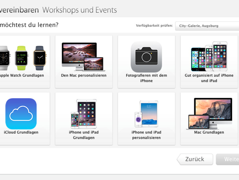 Ab dem 27. April kann ein kostenloser Apple Watch-Workshop gebucht werden. Dieser ist jedoch nicht in allen Apple Stores verfügbar.