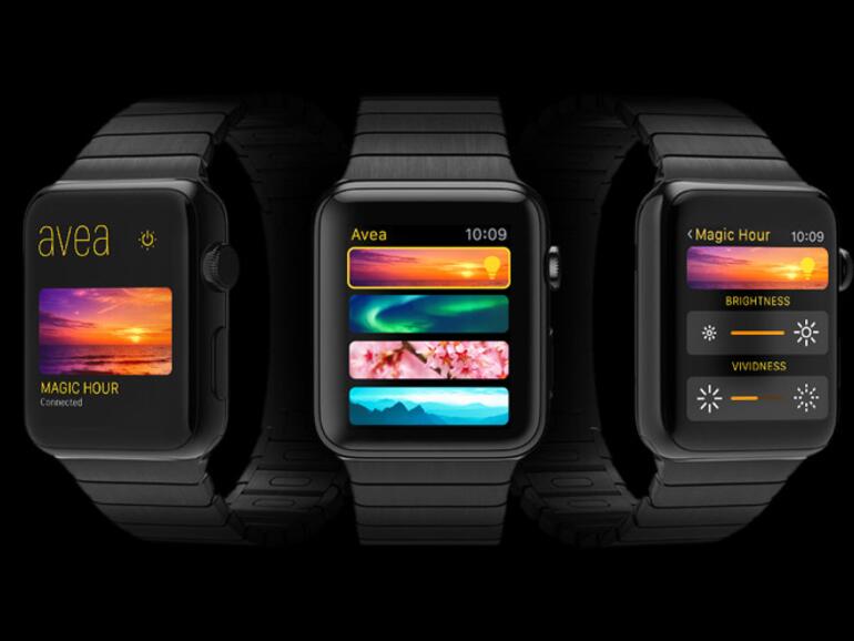 ... gleich ab dem 24. April, wenn die Apple Watch verfügbar wird beziehungsweise man sie in den Händen hält, fernsteuern.