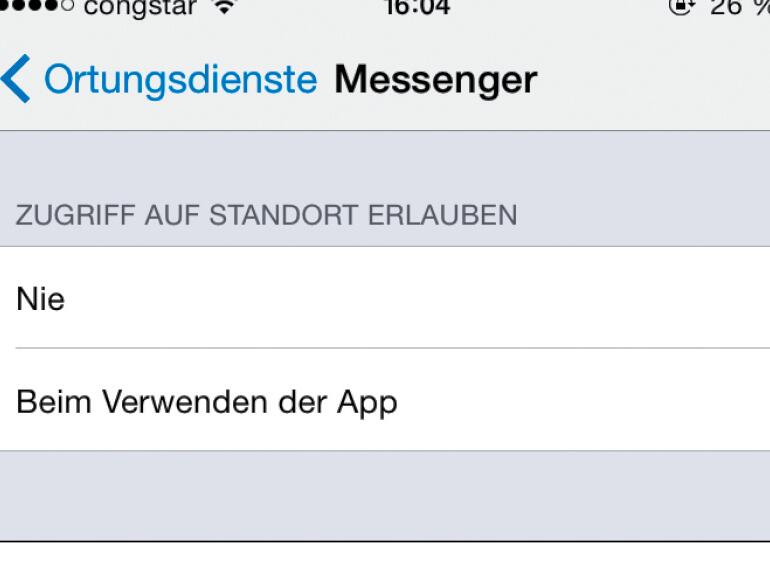 Standortübermittlung ausschalten