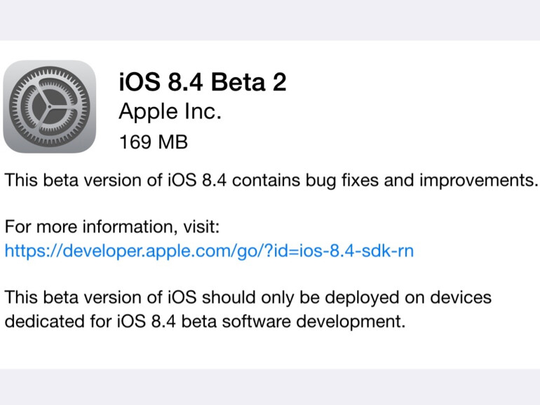 Die iOS 8.4 Beta 2 trägt die Build-Nummer 12H4086d