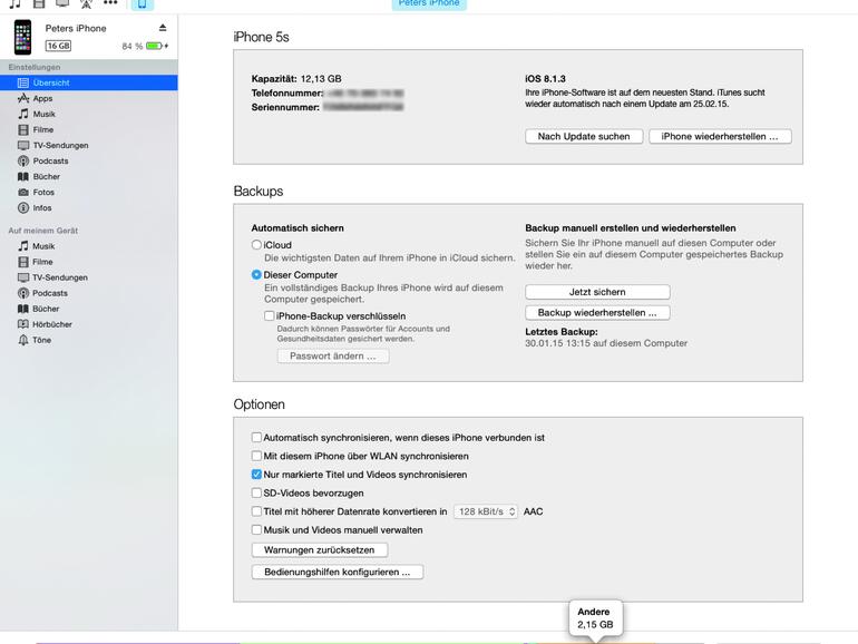 iOS listet die Großverbraucher sortiert nach belegtem Speicherplatz auf.