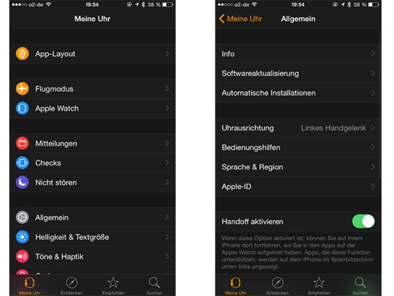 Über die Apple Watch App lassen sich zahlreiche Einstellungen vornehmen