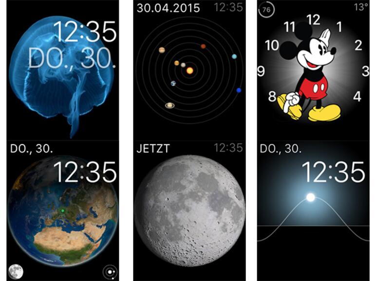 Apple hat bereits einige Zifferblätter vorinstalliert