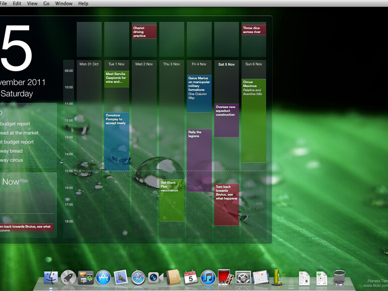 Mit Blotter kann man sich ausgewählte Kalender auf den Desktop abbilden lassen und stets im Blick behalten.