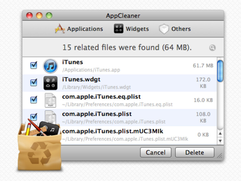 AppCleaner löscht unnötige Dateien restlos von der Festplatte oder der SSD