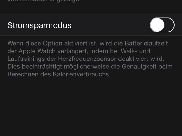 Tipp 2: Stromsparen beim Workout