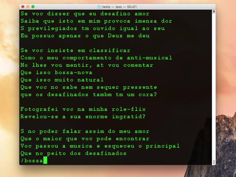 Mit „less“ zeigen Sie Textdateien im ASCII-Format an.