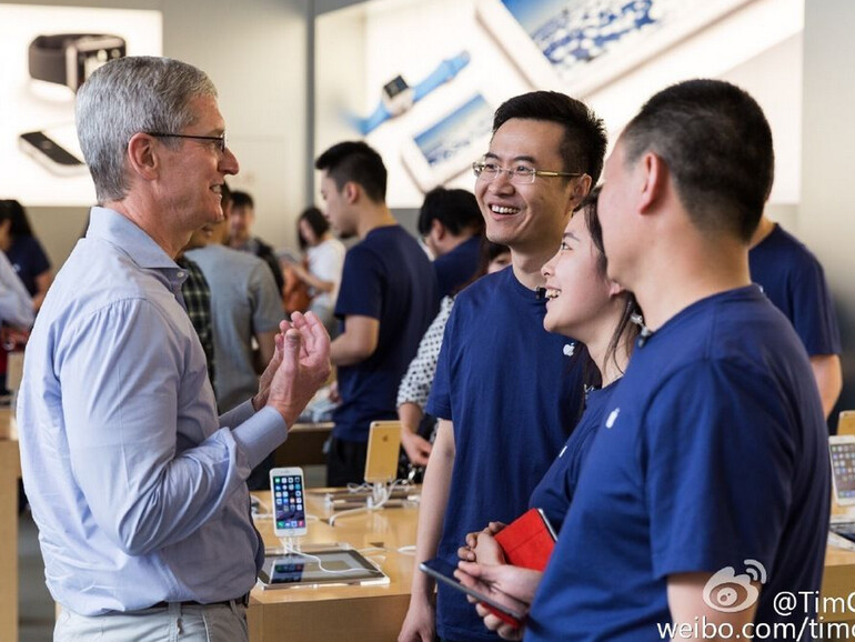 Tim Cook traf sich auf seiner China-Reise mit Apple Store-Mitarbeitern