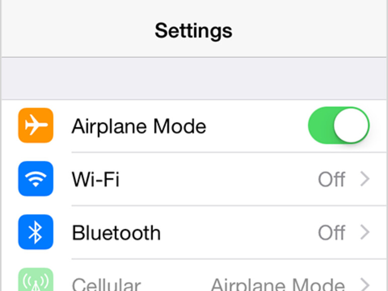 Flugmodus in iOS 8