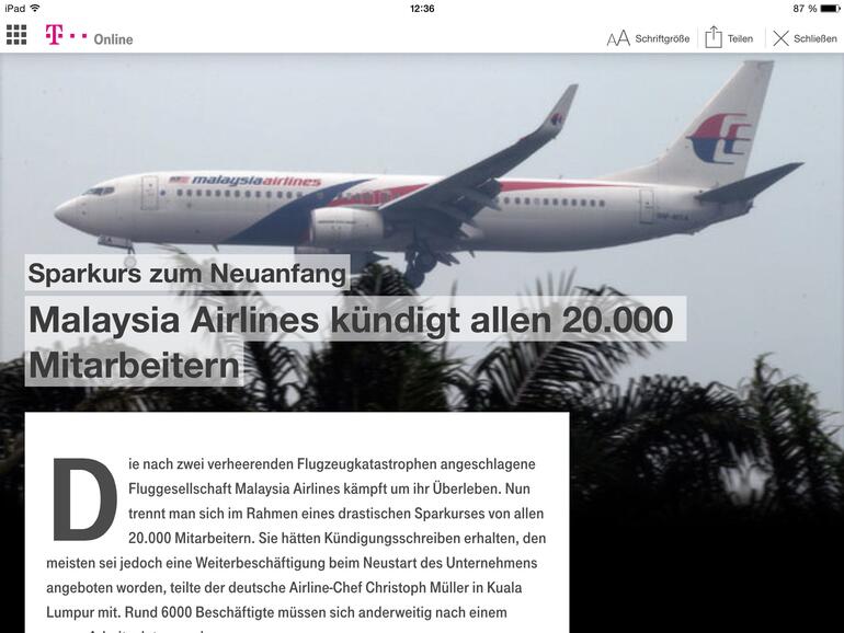 Im Hintergrund und rechts vom Artikel befindet sich ein Foto, was mich persönlich sehr anspricht.