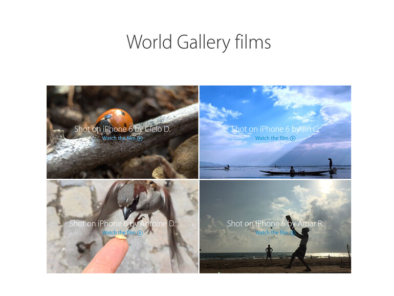 Apple stellt nun Filme aus, die mit einem iPhone 6 aufgenommen wurden