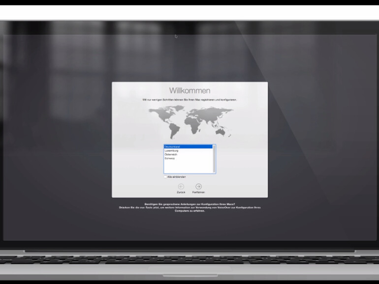Bei der Erstinstallation von OS X 10.10 Yosemite müssen Sie auf einige Dinge achten