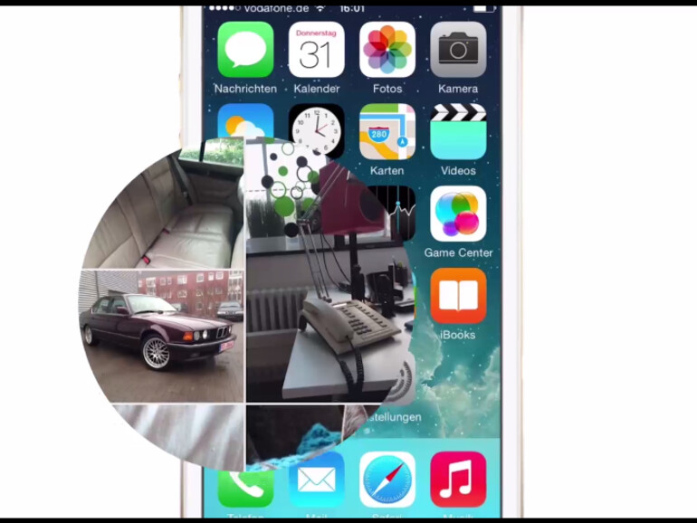 In iOS 8 können Sie alle Bilder einer Konversation auf einmal abspeichern