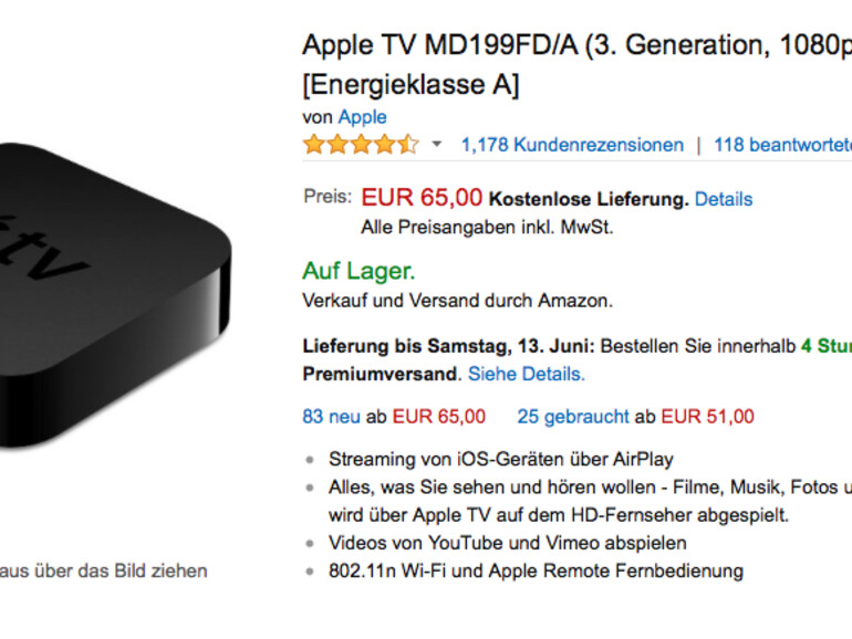... und Amazon nur 65 Euro