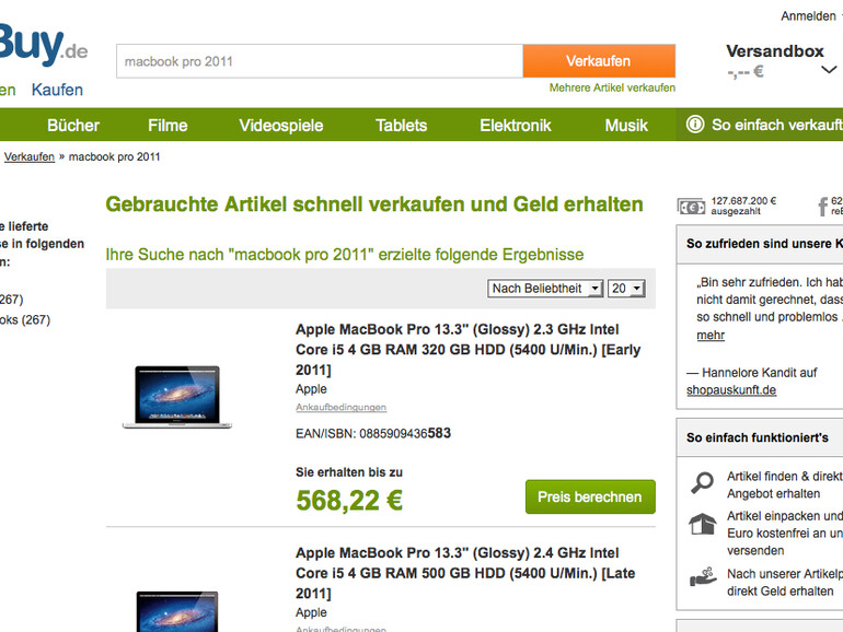 ... und Rebuy.de, eines der größten Wiederverkaufsportale