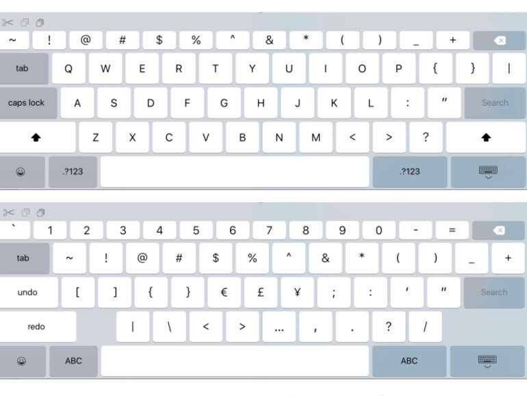 Sehen wir hier die virtuelle Tastatur des iPad Pro?