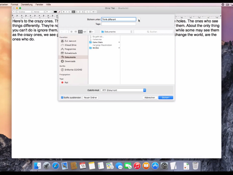 Sie konnte Dokumente über eine praktische Tastenkombination speichern