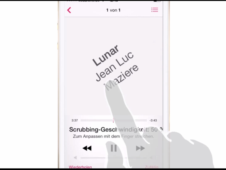 Auch mit dicken Fingern können Sie in der Musik-App sekundengenau spulen