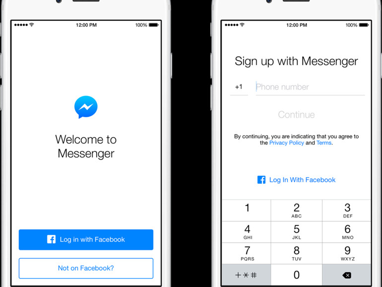 Der Messenger kann auch ohne Facebook-Konto genutzt werden