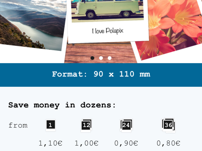 Aus der kostenfreien iOS-App heraus können Bilder ausgewählt und als „Polapix“ bestellt werden.