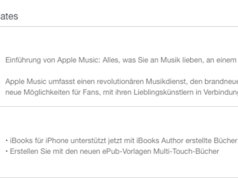 Update auf iTunes 12.2 beispielsweise bequem über die App Store-App durchführen
