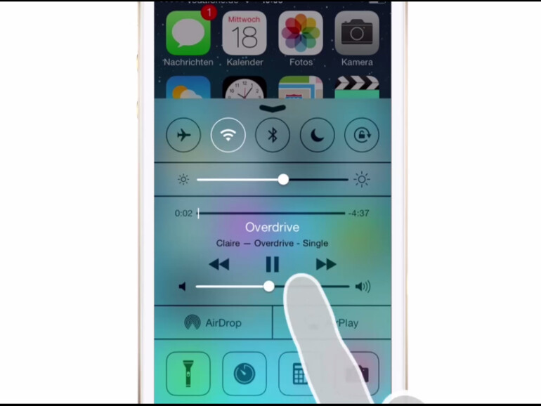 Sie können Musik über das Kontrollzentrum steuern