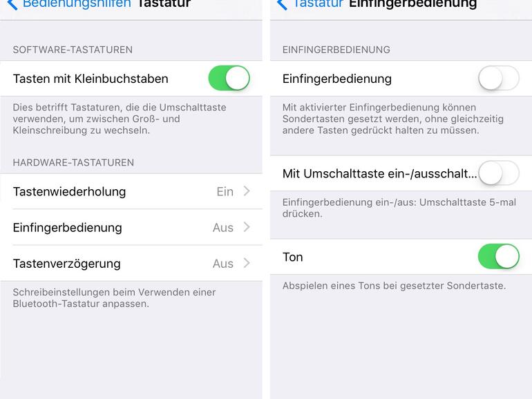 Mit iOS 9 erkennen Sie besser, ob Sie gerade Groß- oder Kleinbuchstaben verwenden