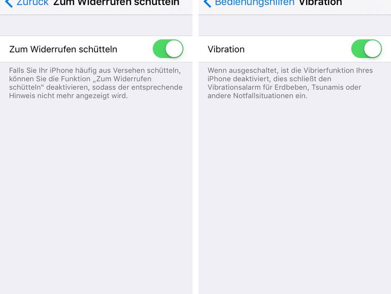 Vibrationen lassen sich nun vollständig abschalten