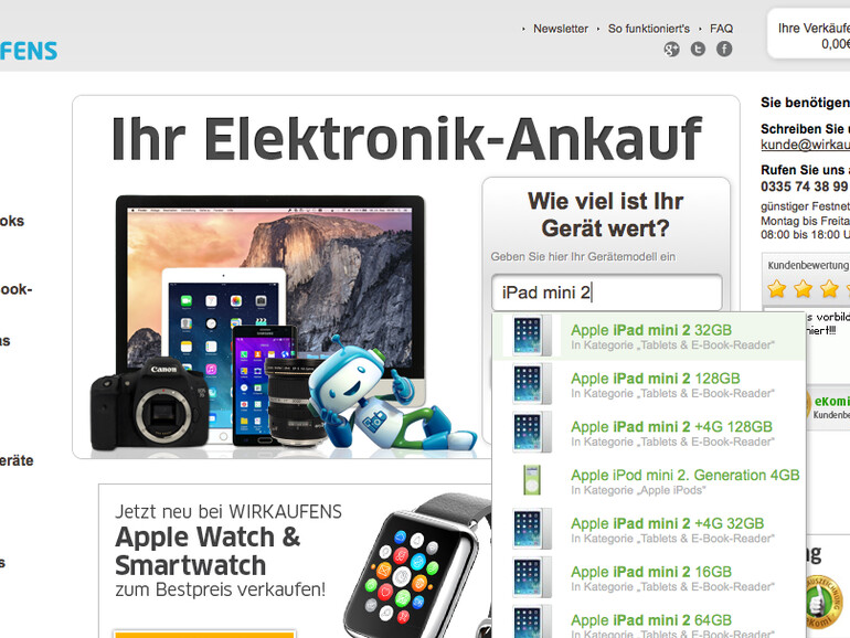 ... oder auf Wirkaufens.de ...