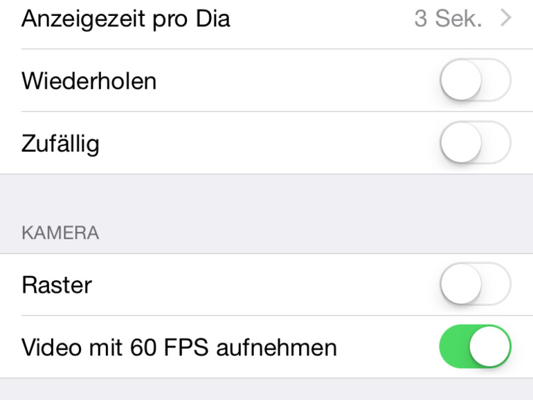 Videos mit 60 Bildern pro Sekunde aufnehmen