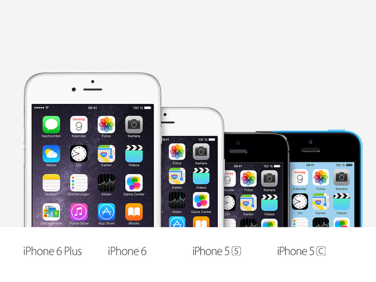 Apple verkauft derzeit iPhones mit 16 GB Speicher, das iPhone 5c ist auch mit 8 GB erhältlich