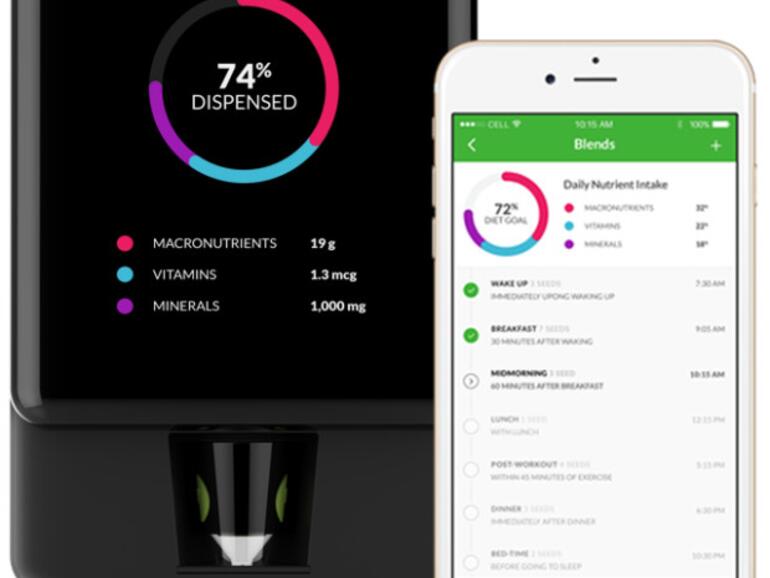 Nourish-App für iOS und der Touchscreen des Geräts