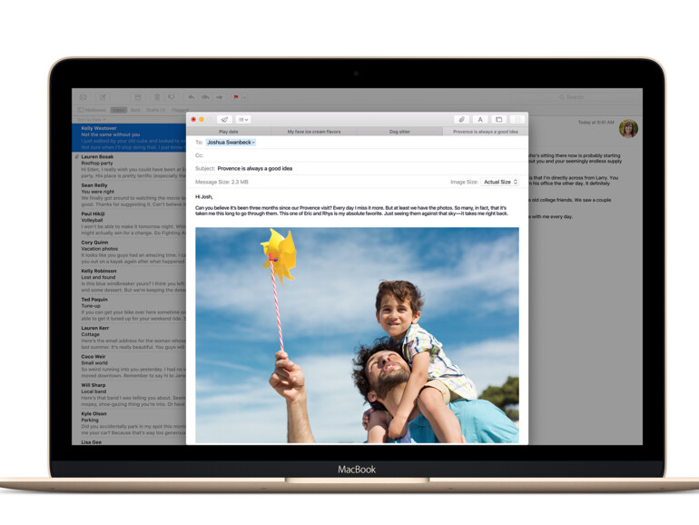 Mail wurde in OS X 10.11 El Capitan weiter verbessert