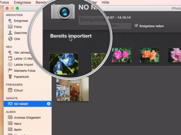 Bilder lassen sich auf verschiedene Arten von Ihrer Kamera auf Ihren Mac synchronisieren