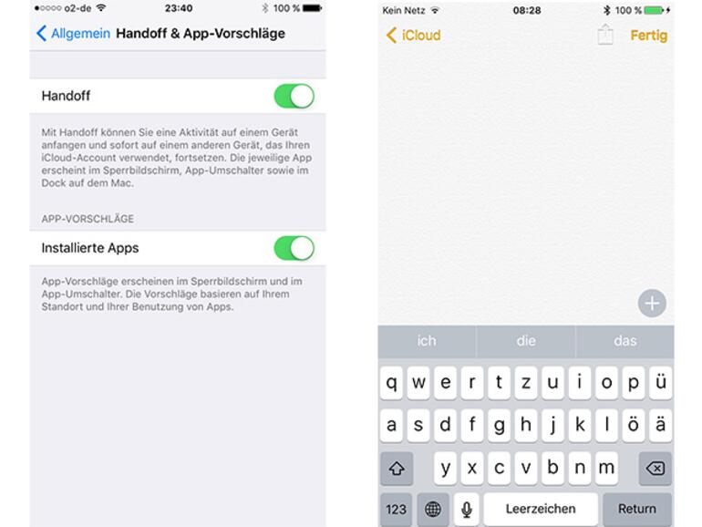 Handoff wurde etwas entschlackt und auch das Keyboard hat wieder ein paar Veränderungen durchgemacht