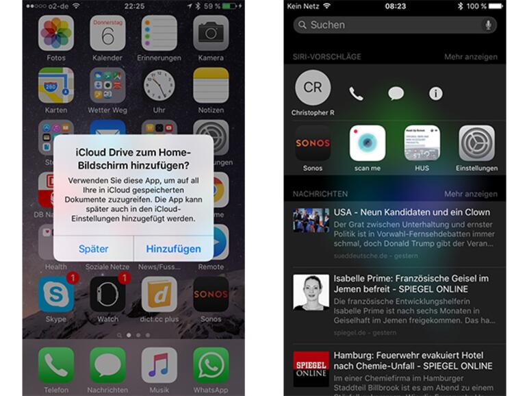 Die Installation der iCloud Drive App wird nun von iOS selbst vorgeschlagen